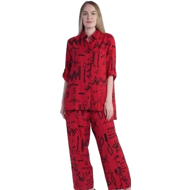 Shana Black Print Detail Pant - Image 2