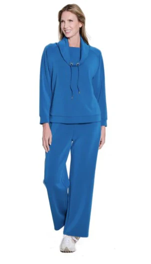 Multiples Cuffed Raglan Sleeve Drawstring Cowl Collar Top (4 Colors) - Image 5