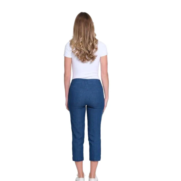 Slimsation Pull On 3 Strap Hem Real Pockets Crop Jeans (M24710PM) (LTINDY) - Image 3