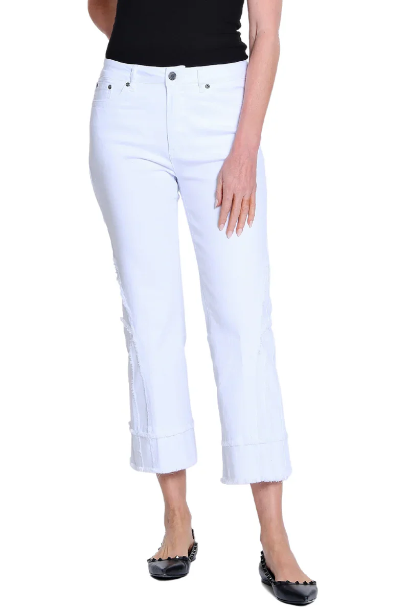 Slimsations 5-pocket Zip Front Flare Leg Crop Pant (M25708PM)(Two Colors)