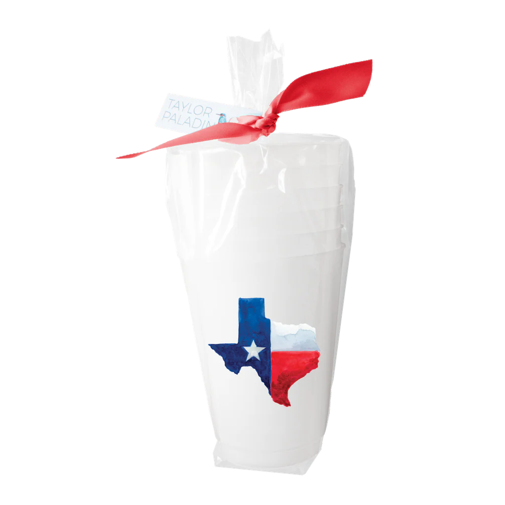 Taylor Paladino State of Texas Shaped Frosted Plastic drink Cups | Set of 6