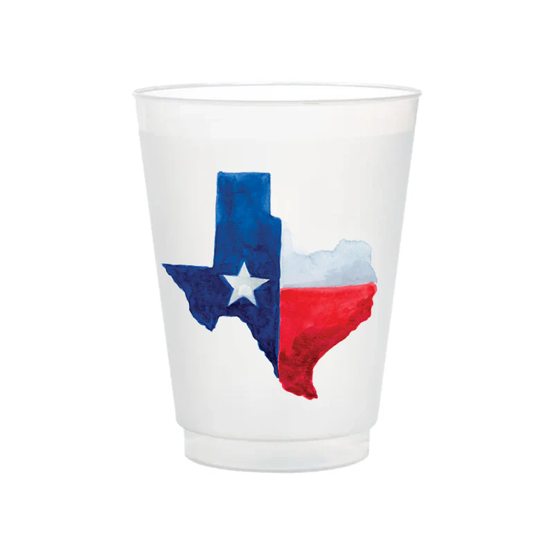 Taylor Paladino State of Texas Shaped Frosted Plastic drink Cups | Set of 6 - Image 2