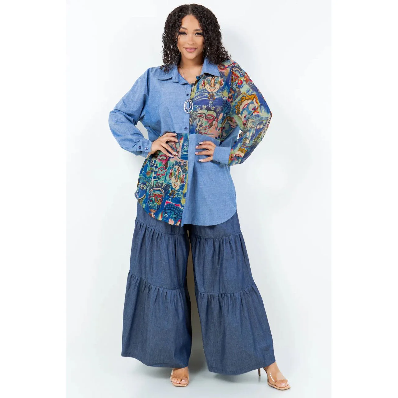 Sterling Styles Ava Denim Big Shirt - Image 3