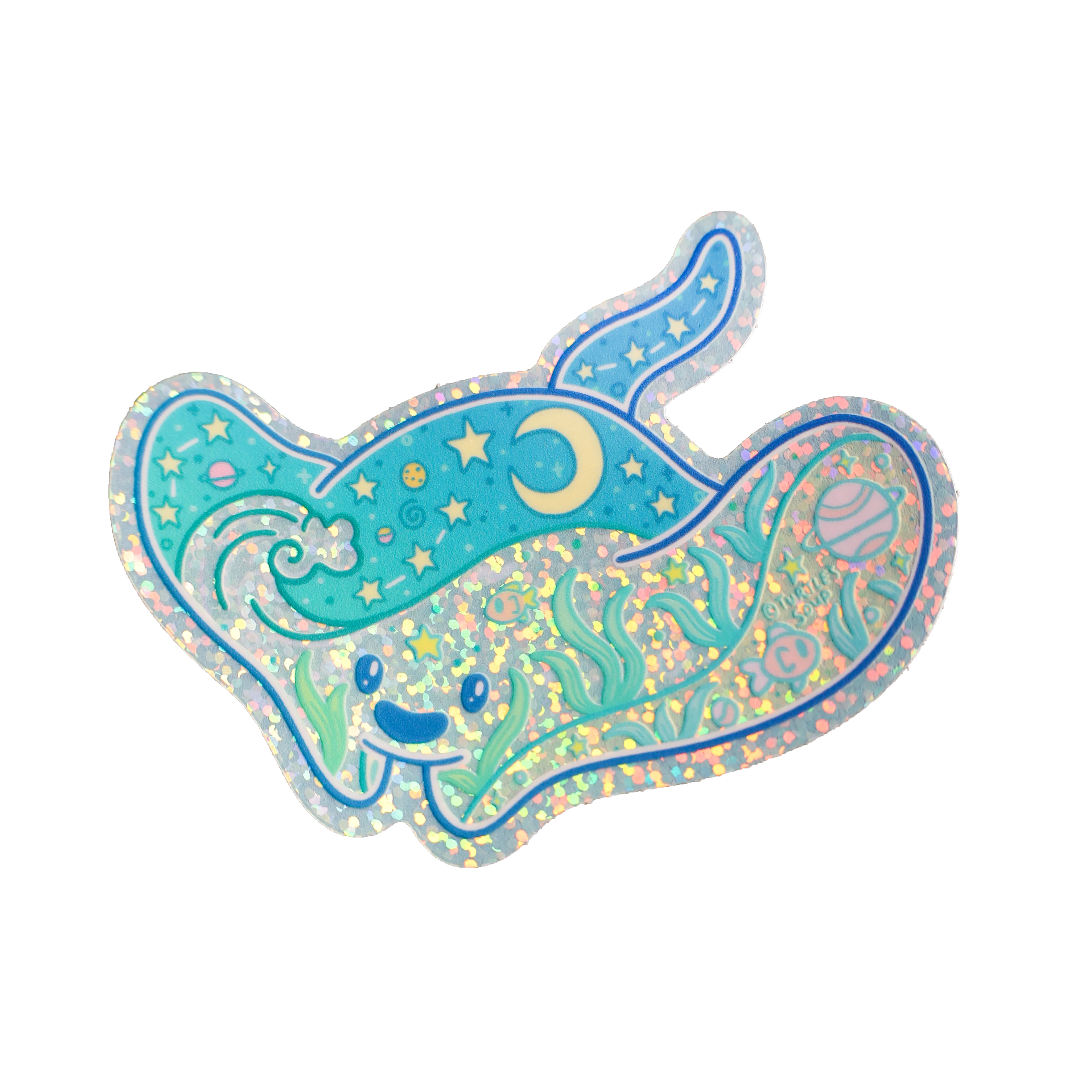 Stingray Ocean Dreamy Liquid Vinyl Sticker - Image 2