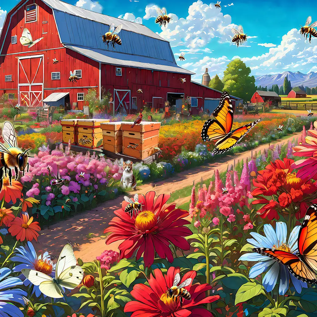 Honey Bee Farm  1000 Piece Jigsaw Puzzle (71814) - Image 3