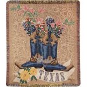 Texas Bluebonnets in Boots Throw (C-ATTXBB) - Image 2