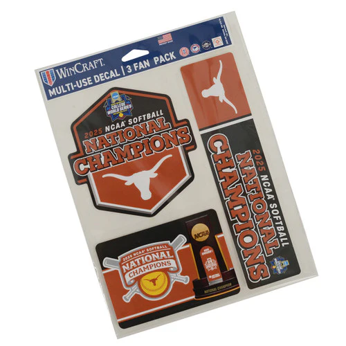 Texas Longhorn 2025 Softball National Champions 3 Pack Fan Stickers - Image 2