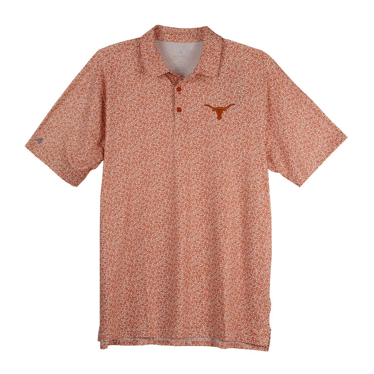 Texas Longhorn Antigua Field Ditsy Embroidered Logo Polo (105607)(BurntOrange)