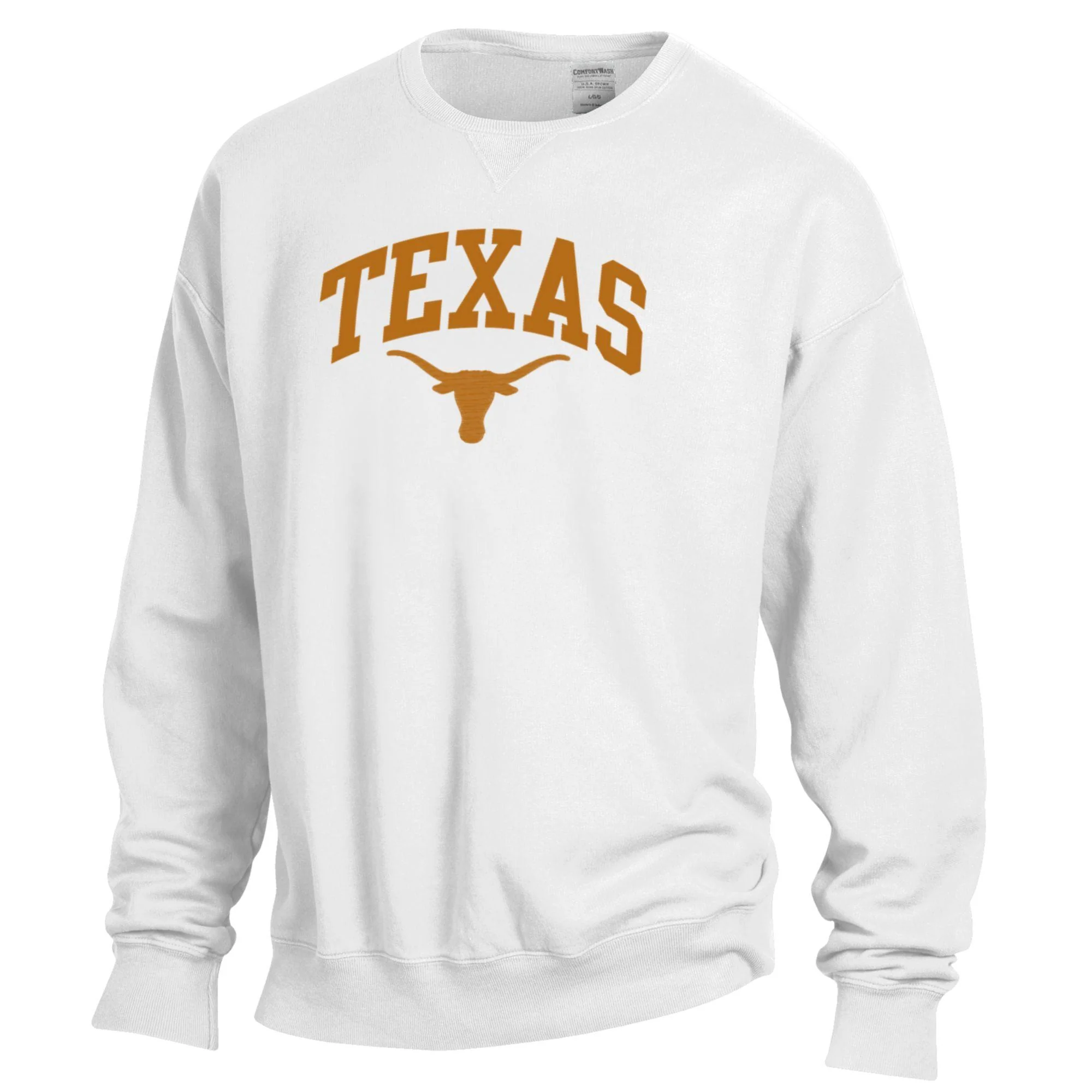 Texas Longhorn Arch Applique Pullover Crew Sweatshirt (4 Colors) - Image 2