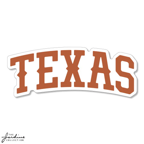 Texas Longhorn Arch TEXAS 6" X 2" Vinyl Sticker (VD6x2-21) - Image 2