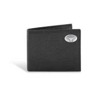 Texas Longhorn Black Pebble Leather Bi-Fold Pass Case Wallet (LWTIP) - Image 2