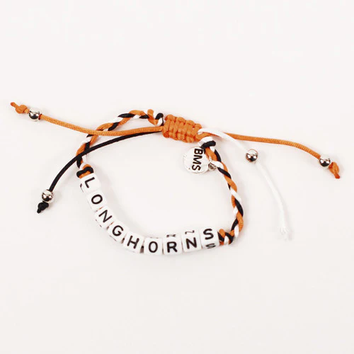 Texas Longhorn Braided LONGHORN Word Bracelet (J102) - Image 2