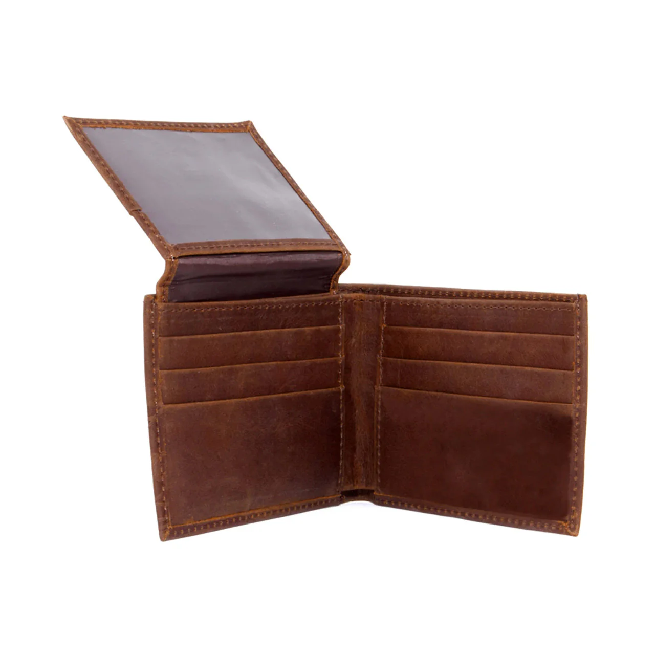 Texas Longhorn Brown Bi-Fold leather Wallet (2570) - Image 2