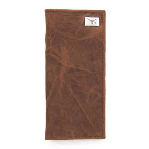 Texas Longhorn Brown Leather Secretary Wallet (2572) - Image 3
