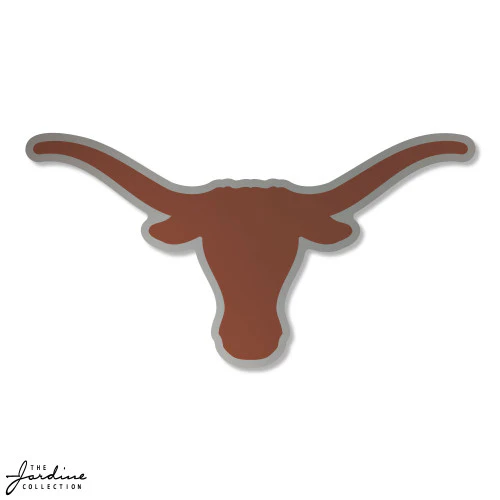 Texas Longhorn Burnt Orange Logo with Silver Reflective Outline 3.5" Vinyl Decal (VD35M-2) - Image 2