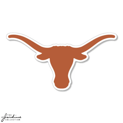 Texas Longhorn Burnt Orange Logo with White Outline 6" Vinyl Decal (VD6-6) - Image 2