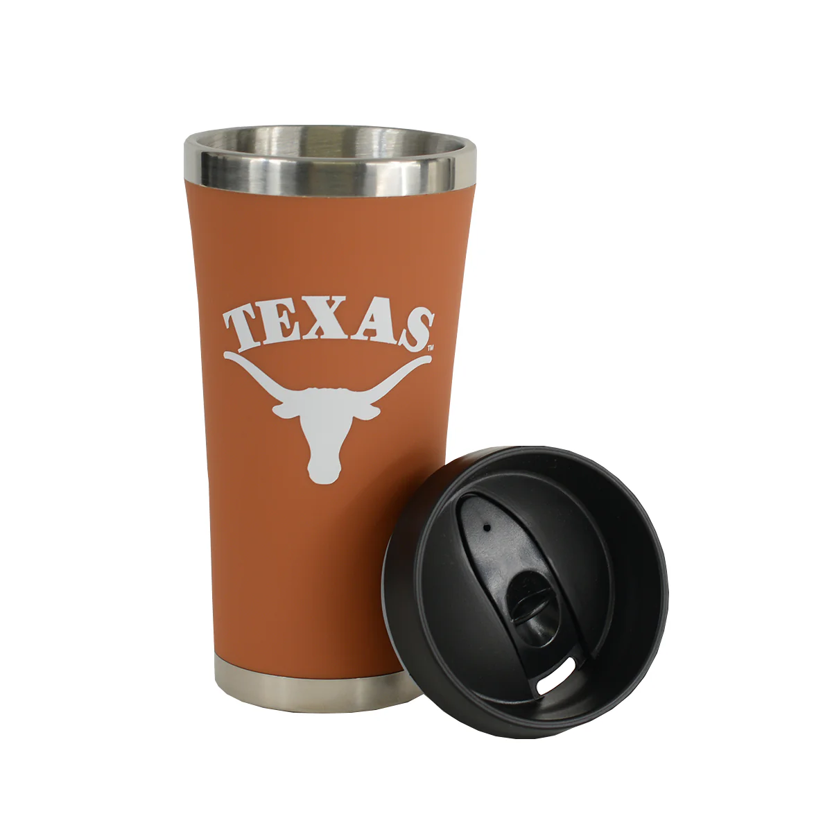 Texas Longhorn Burnt Orange Satin Finish Travel Tumbler (SF6155BO) - Image 2