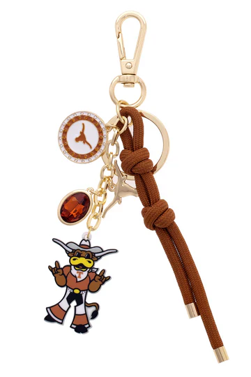 Canvas Texas Longhorn Cluster Bag Charm (26426BC-TEX)