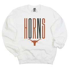 Texas Longhorn Capri Designs Goal Post Crewneck Fleece Pullover (K305TEX24)