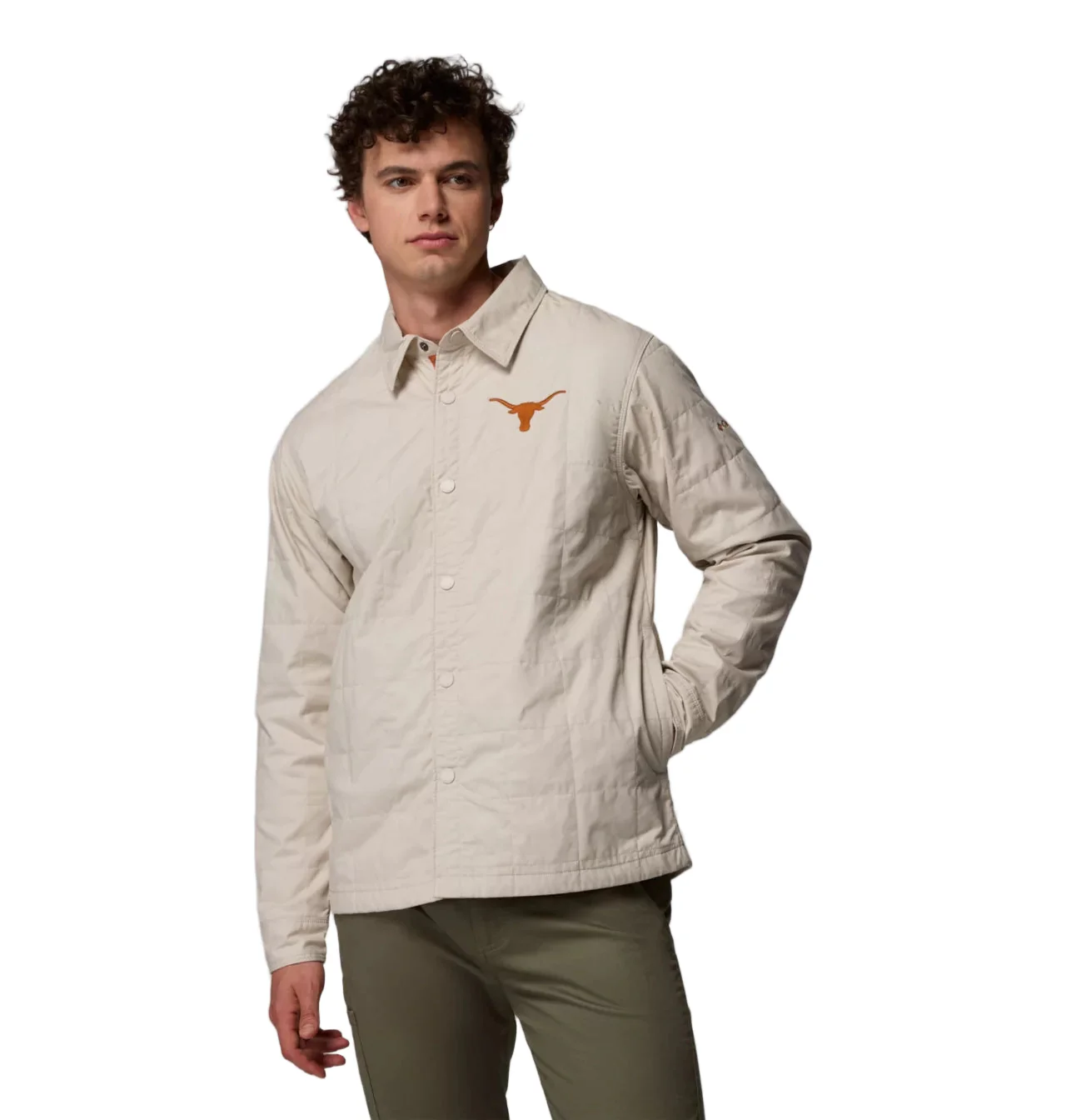 Texas Longhorn Columbia Men's Campus Roam Quilted Shirt Jacket (DRK STON) - Image 2