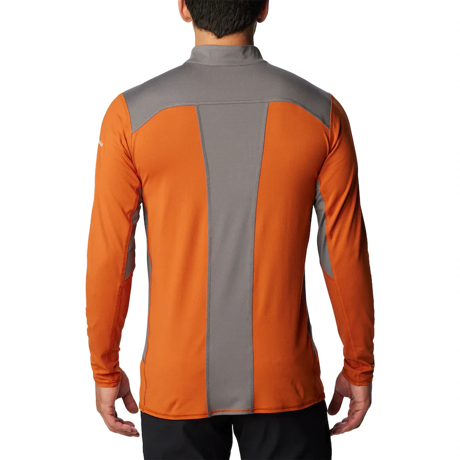 Texas Longhorn Columbia Men's Tech Trail 1/4 Zip Pullover Jacket (CEDAR/GRY) - Image 2