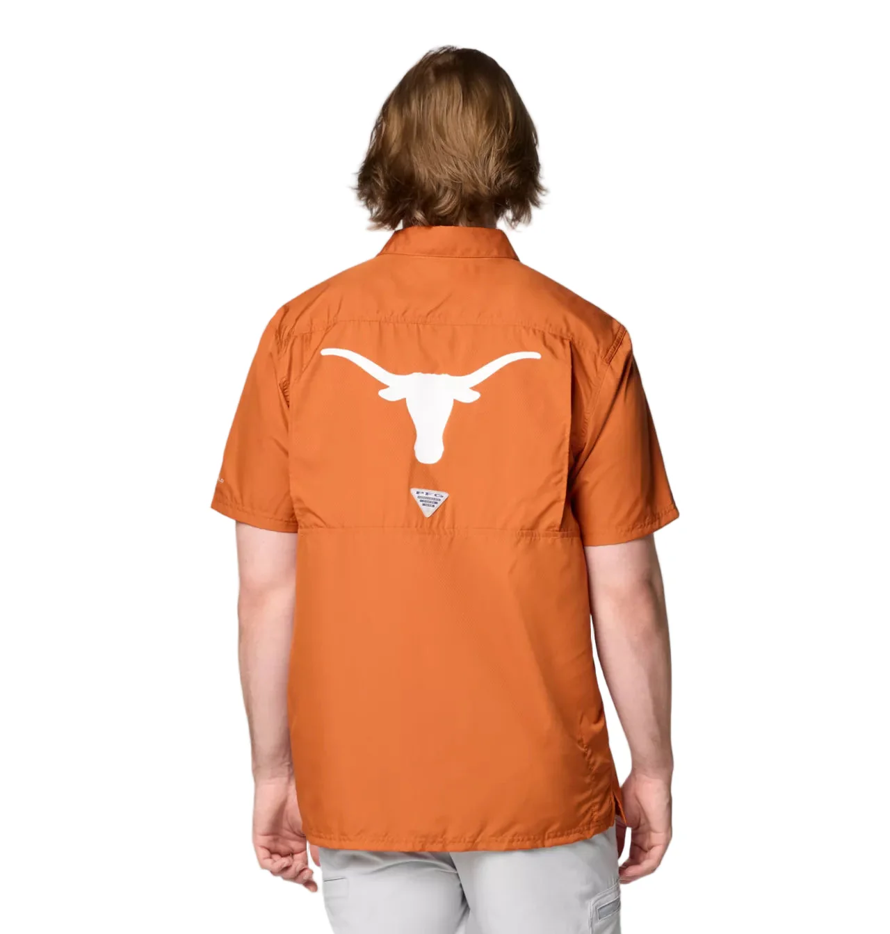 Texas Longhorn Columbia Men's Slack Tide Large Logo Back Camp Shirt (CEDAR) - Image 2