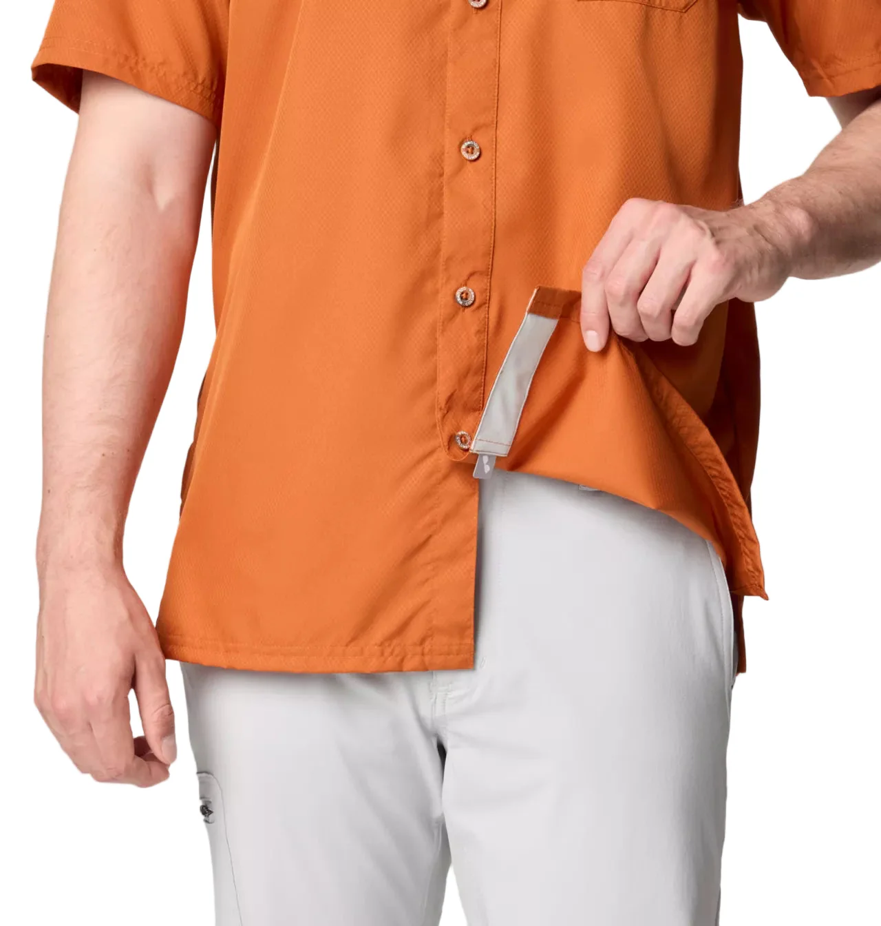 Texas Longhorn Columbia Men's Slack Tide Large Logo Back Camp Shirt (CEDAR) - Image 4