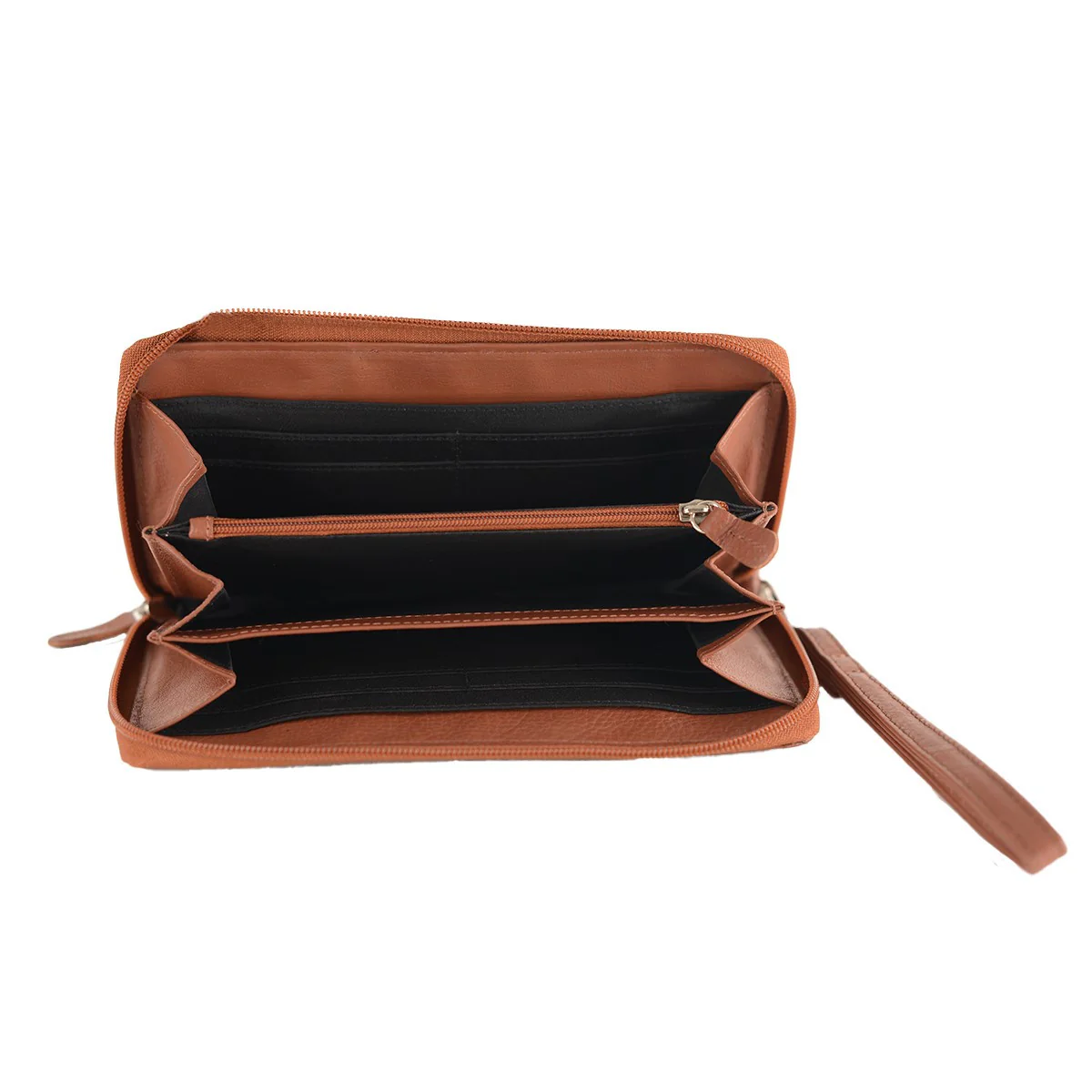 Texas Longhorn Embossed Logo Leather Wristlet (7910CO) COGNAC - Image 3