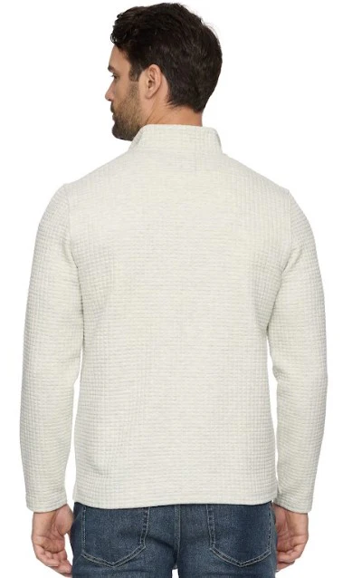 Texas Longhorn Flag & Anthem Men's Silverton Quilted Pull Over (101-KT2183)(Grey Heather) - Image 2