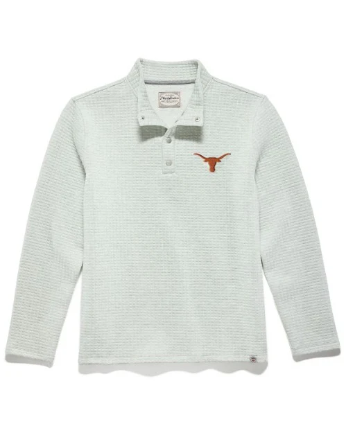 Texas Longhorn Flag & Anthem Men's Silverton Quilted Pull Over (101-KT2183)(Grey Heather) - Image 3