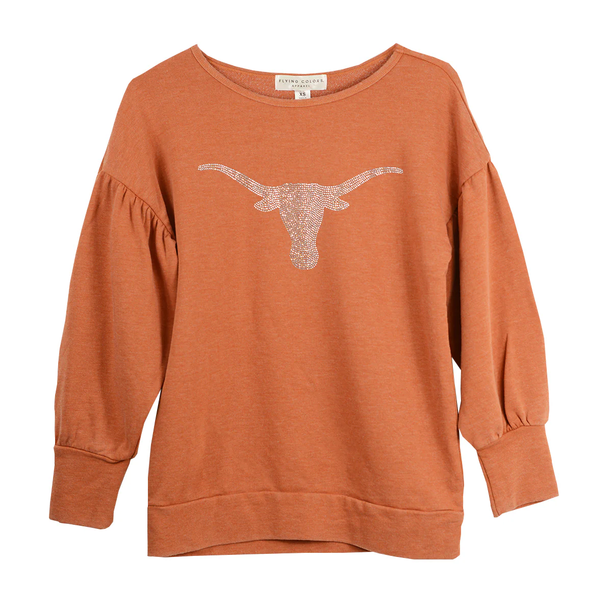 Texas Longhorn Flying Colors Ladies Brooklyn Sweatshirt (GFW648TEX3)(Burnt Orange )