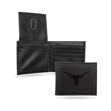 Texas Longhorn Lazer Engraved Bi-Fold Wallet (LEBIL260101) BLK - Image 2