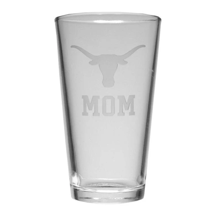 Texas Longhorn Logo Etched Mom  Pint Glass (X0BC2-MOM) - Image 2