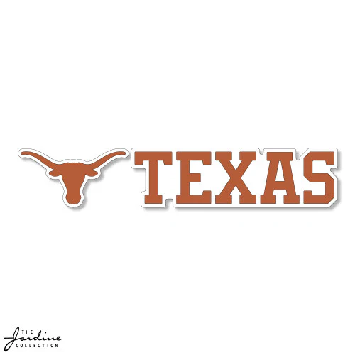 Texas Longhorn Logo Left/TEXAS Right 6" X 2" Vinyl Sticker (VD6x2-22) - Image 2