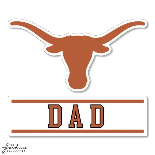 Texas Longhorn Logo Over DAD 3.5 Vinyl Sticker (VD3.5-10) - Image 2