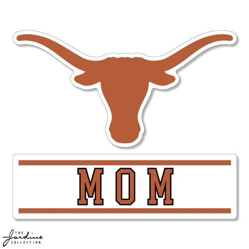 Texas Longhorn Logo Over MOM 3.5 Vinyl Sticker (VD3.5-9) - Image 2