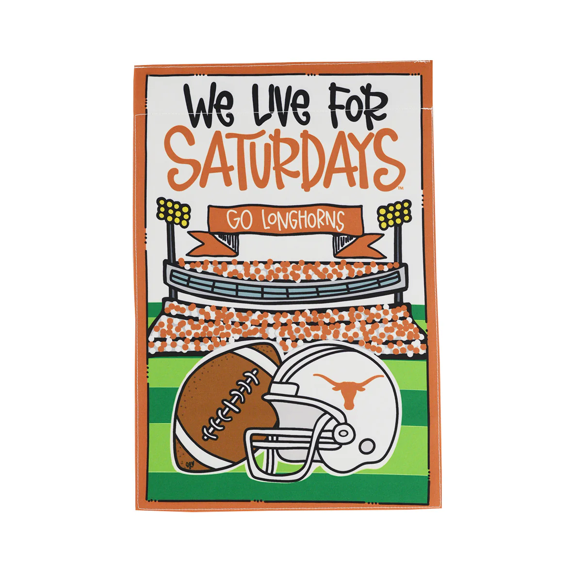 Texas Longhorn Magnolia Lane We live for Saturdays Garden Flag (92505)