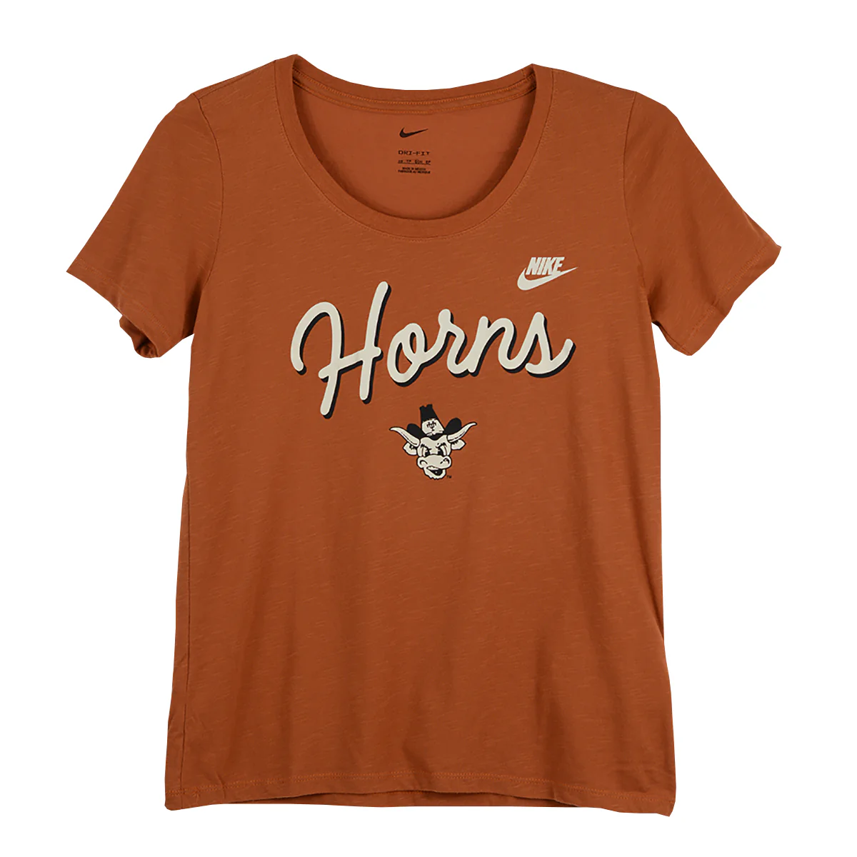 Texas Longhorn Nike Women's Script Horns Over Legacy Bevo Tee (BO)