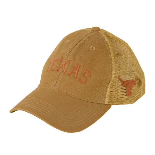 Texas Longhorn Old Favorite Embroidered Arch TEXAS Trucker Cap (2003311) KHAKI - Image 2