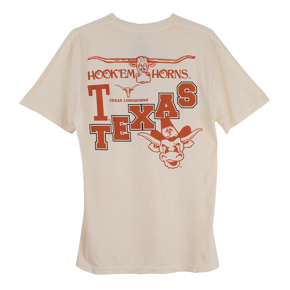 Texas Longhorn Retro Brand Unisex Vintage Bevo Tee (Ivory)(CC1717) - Image 2