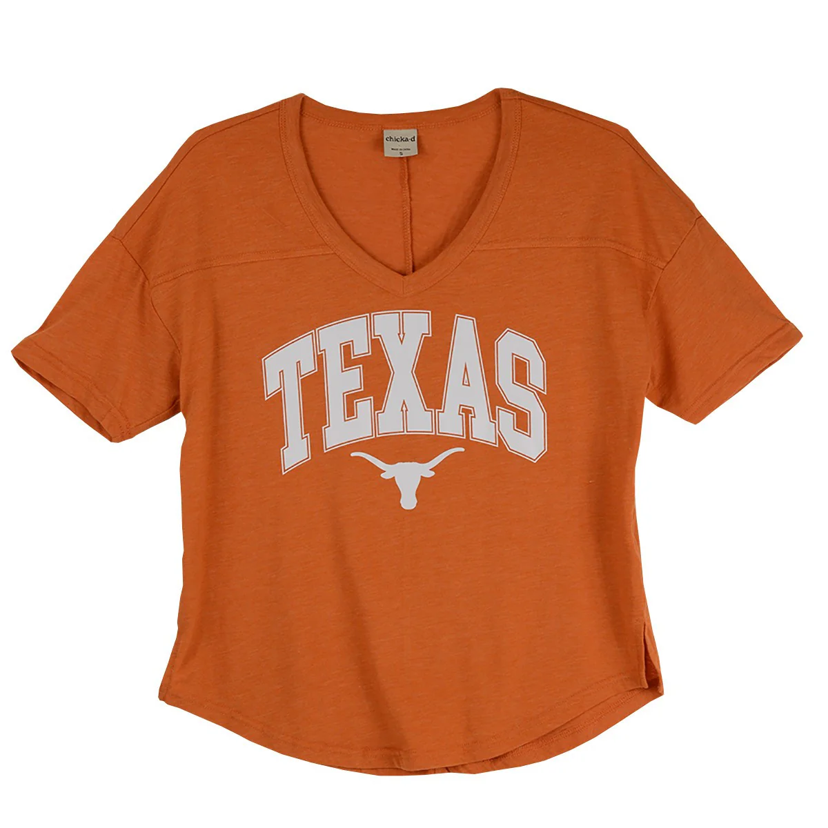 Texas Longhorn Screen Logo V-Neck Jersey Tee (2109-02) - Image 2