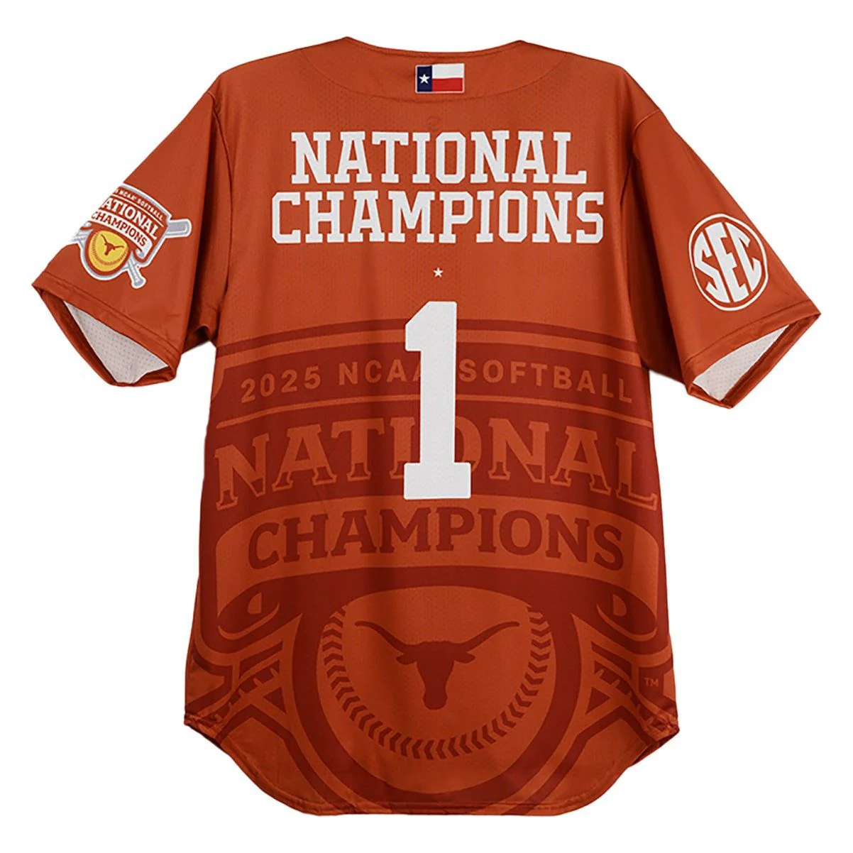 Texas Longhorn Softball 2025 National Champions Sublimated Jersey - Image 3