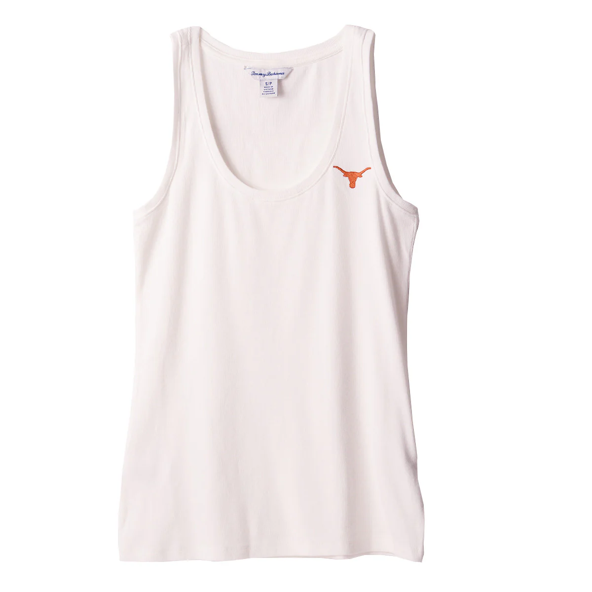 Texas Longhorn Tommy Bahama Ladies New Barrier Bay Rib Tank(WHT)