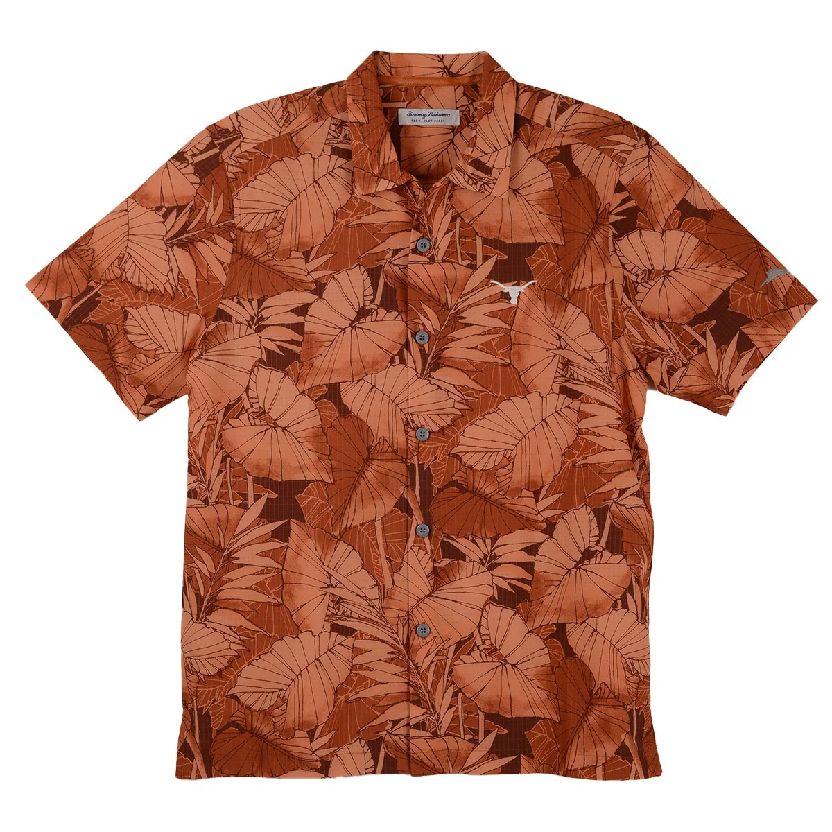 Texas Longhorn Tommy Bahama Sport Bahama Coast Nuevo Fronds Shirt (DELFUEGO)