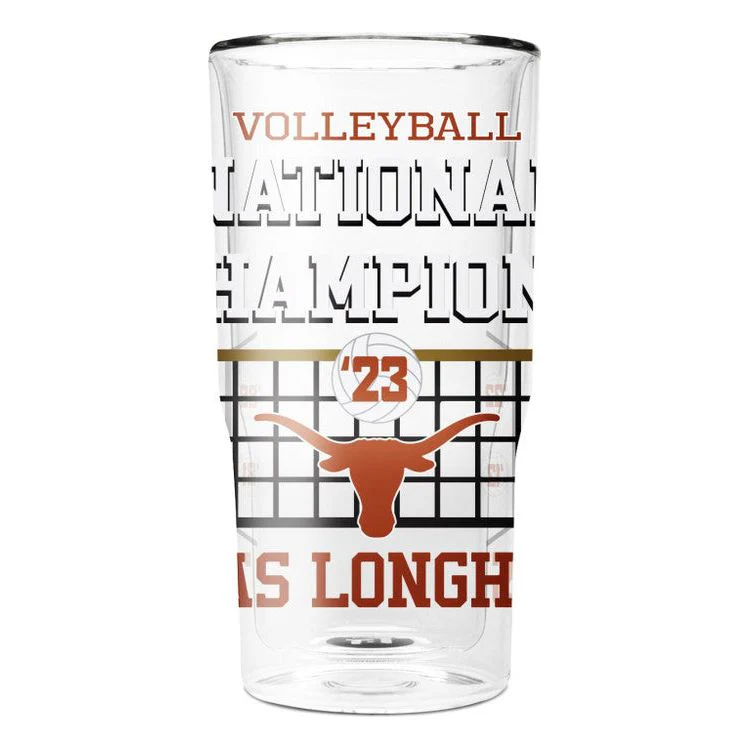 Texas Longhorn Volleyball 5 Times National Champions 16 oz Glass (TX-16GL-5TIMES)(Set of Two) - Image 2