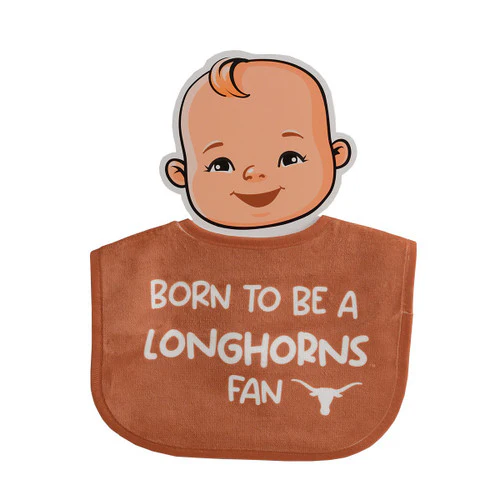 Texas Longhorn Wee Ones Born To Be a Longhorn Fan Bib - Image 2
