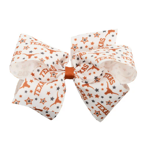 Texas Longhorn Wee Ones  Star Print Clip Bow (DC4505) - Image 2