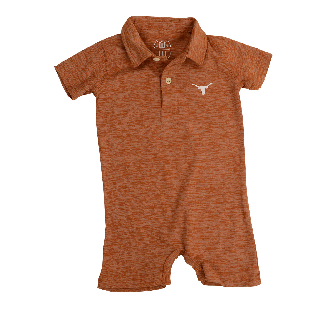 Texas Longhorn Wes & Willy Infant Slub Short Sleeve Romper (Burnt Orange)