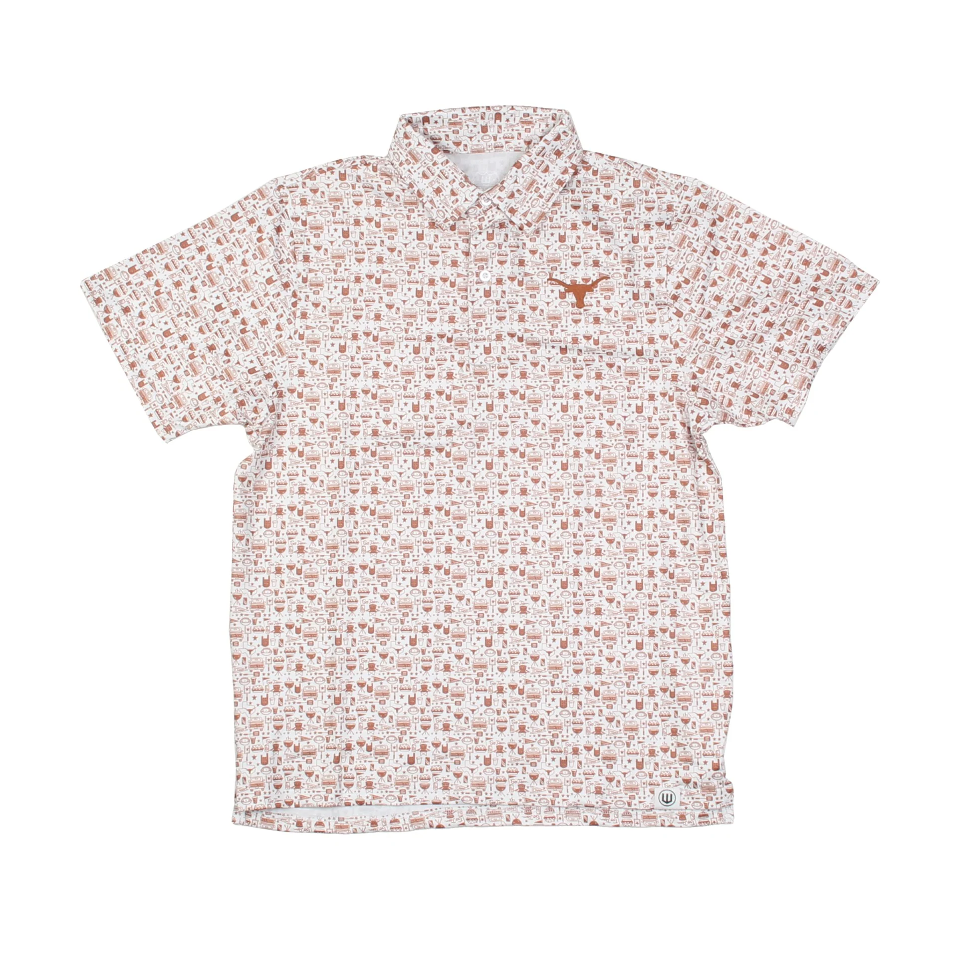 Texas Longhorn Wes & Willy Toddler All Over Print Embroidered Logo Polo