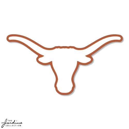 Texas Longhorn White Logo with Burnt Orange Outline 6" Vinyl Decal (VD6-1) - Image 2